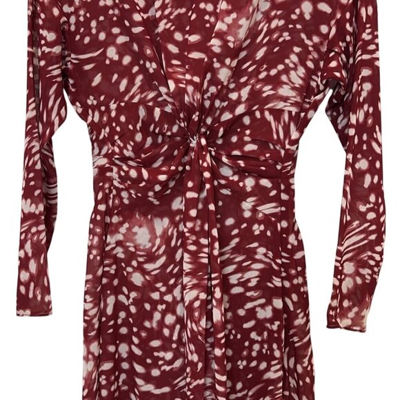 Maje Rivole Imprime Asymmetrical Midi Dress Size Small - Picture 7 of 13